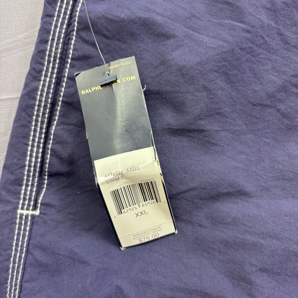 Polo‎ Ralph Lauren Mens Navy Blue Swim Trunks XXL NWT Contrast Stitch Summer